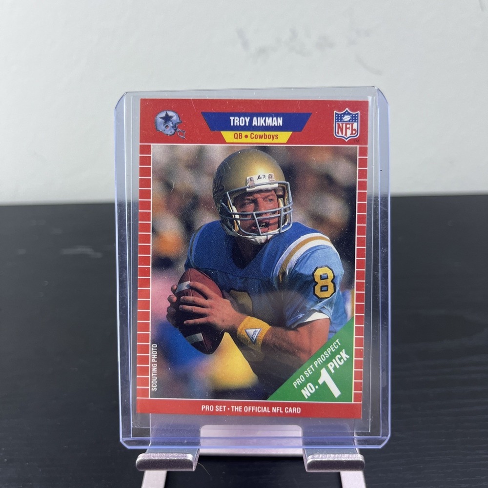 1989 Pro Set Troy Aikman Rookie Card #490 Dallas Cowboys NFL Football RC